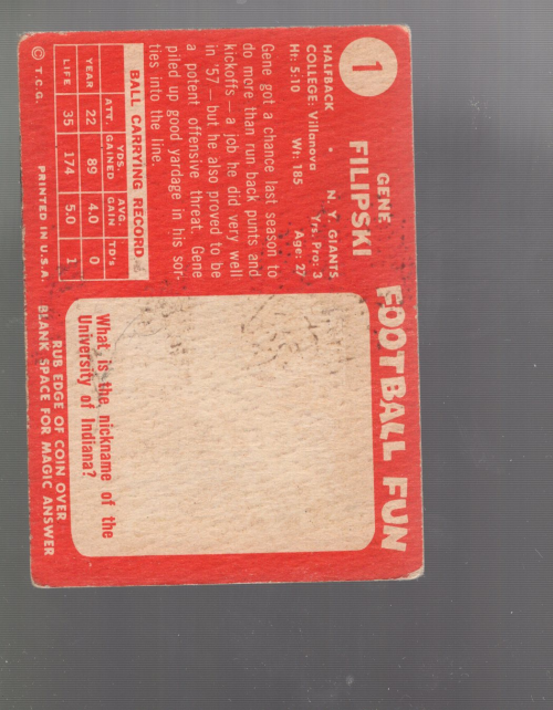 A0233 - 1958 Topps Fußballkarte #S 1-132 + Rookies - Sie wählen aus - 15+ KOSTENLOSER US-VERSAND - Bild 5 von 66