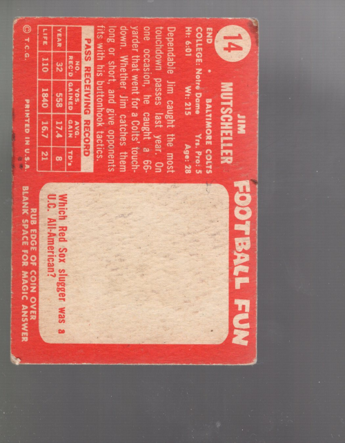 A0233 - 1958 Topps Fußballkarte #S 1-132 + Rookies - Sie wählen aus - 15+ KOSTENLOSER US-VERSAND - Bild 11 von 66