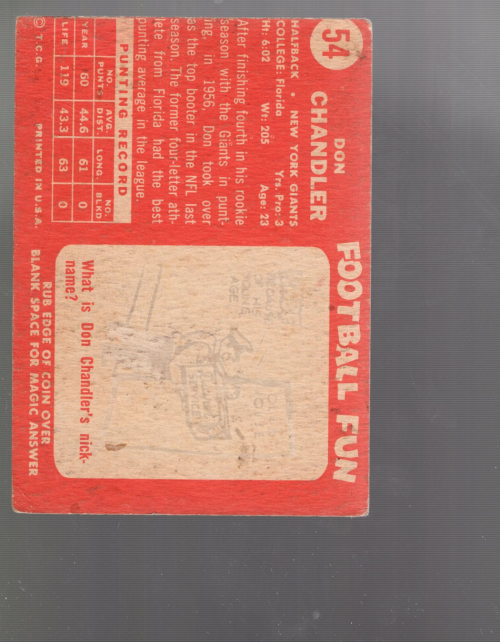 A0233 - 1958 Topps Fußballkarte #S 1-132 + Rookies - Sie wählen aus - 15+ KOSTENLOSER US-VERSAND - Bild 36 von 66