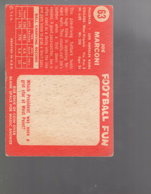 A0233 - 1958 Topps Fußballkarte #S 1-132 + Rookies - Sie wählen aus - 15+ KOSTENLOSER US-VERSAND - Bild 40 von 66