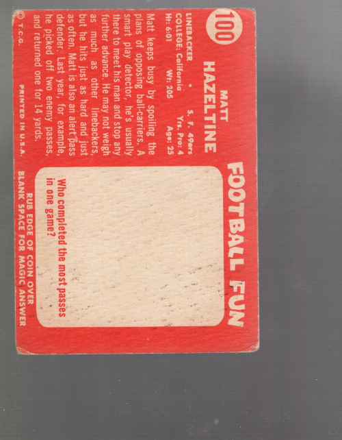 A0233 - 1958 Topps Fußballkarte #S 1-132 + Rookies - Sie wählen aus - 15+ KOSTENLOSER US-VERSAND - Bild 54 von 66