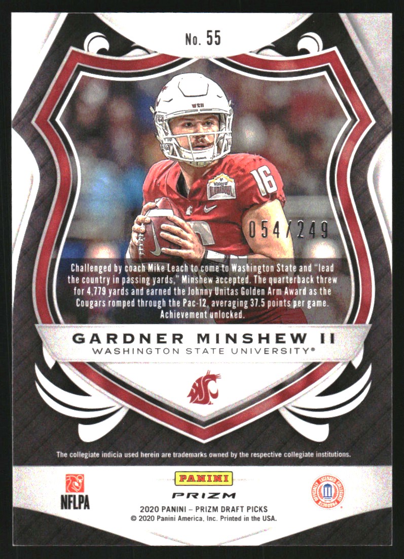 2020 Panini Prizm Draft Picks Prizms Green and Yellow #55 Gardner Minshew II C