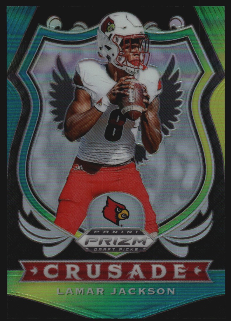 2020 Panini Prizm Draft Picks Prizms Green and Yellow #70 Lamar Jackson C