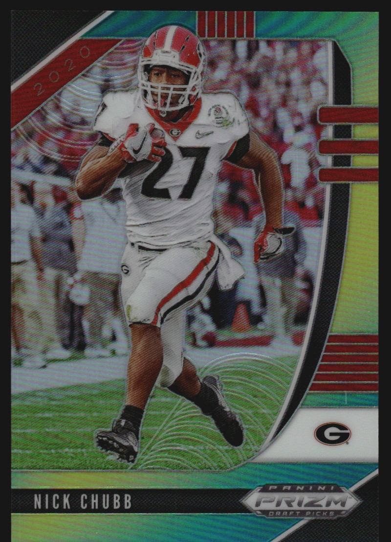 2020 Panini Prizm Draft Picks Prizms Green and Yellow #78 Nick Chubb