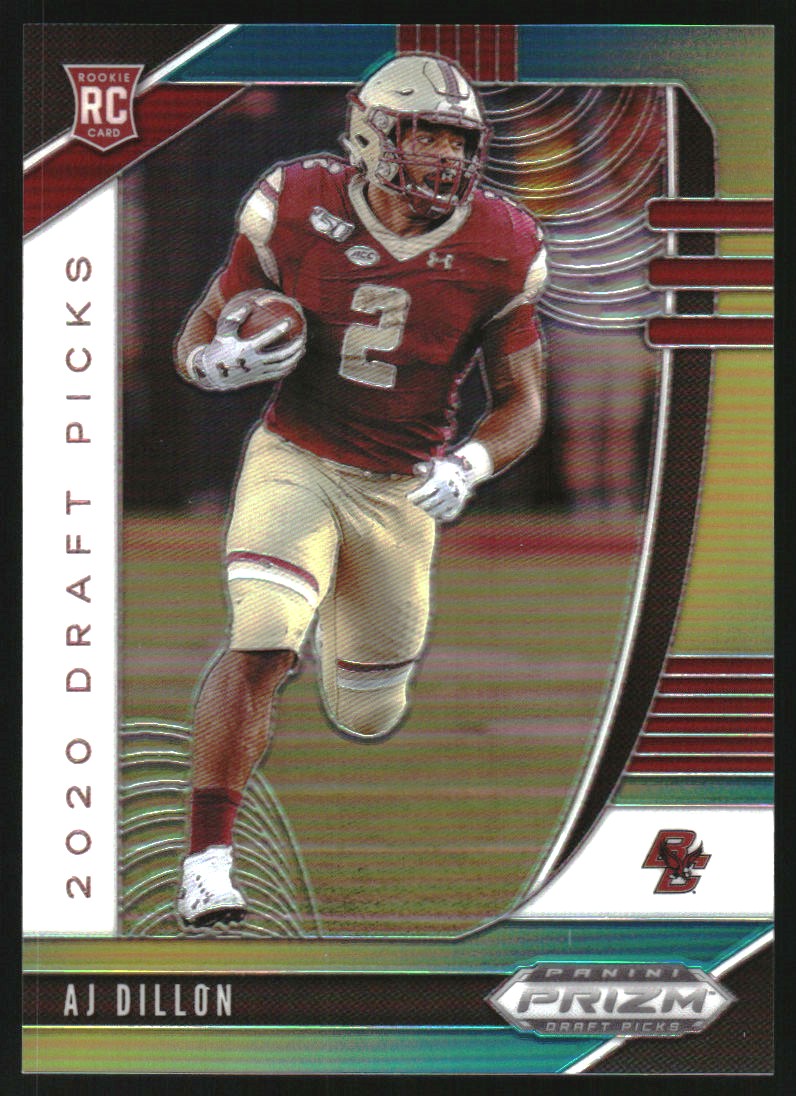 2020 Panini Prizm Draft Picks Prizms Green and Yellow #140 A.J. Dillon