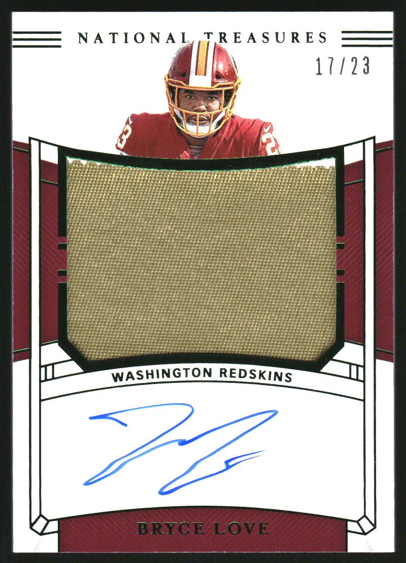 2019 Panini National Treasures Rookie Material Signatures RPS Green Numbers #15 Bryce Love/23