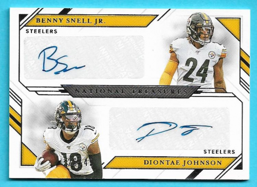 2019 Panini National Treasures Rookie Dual Signatures #19 Benny Snell Jr./Diontae Johnson/49