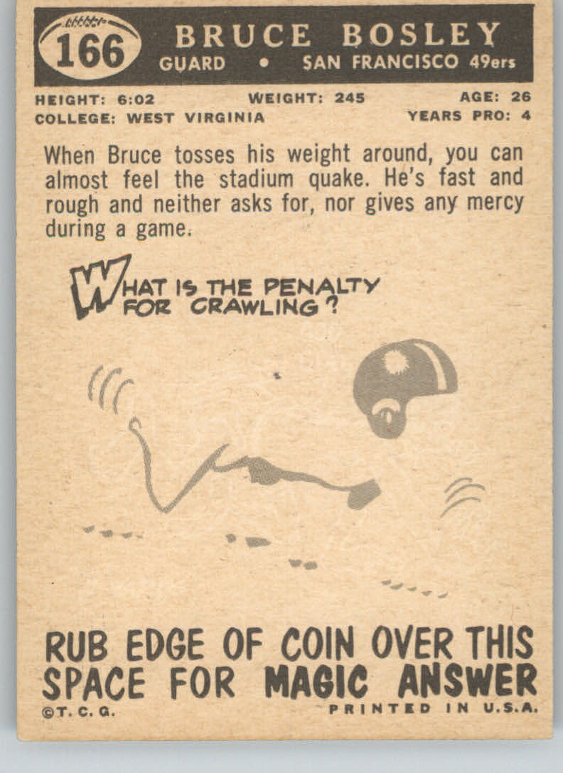 1959 Topps #166 Bruce Bosley RC back image