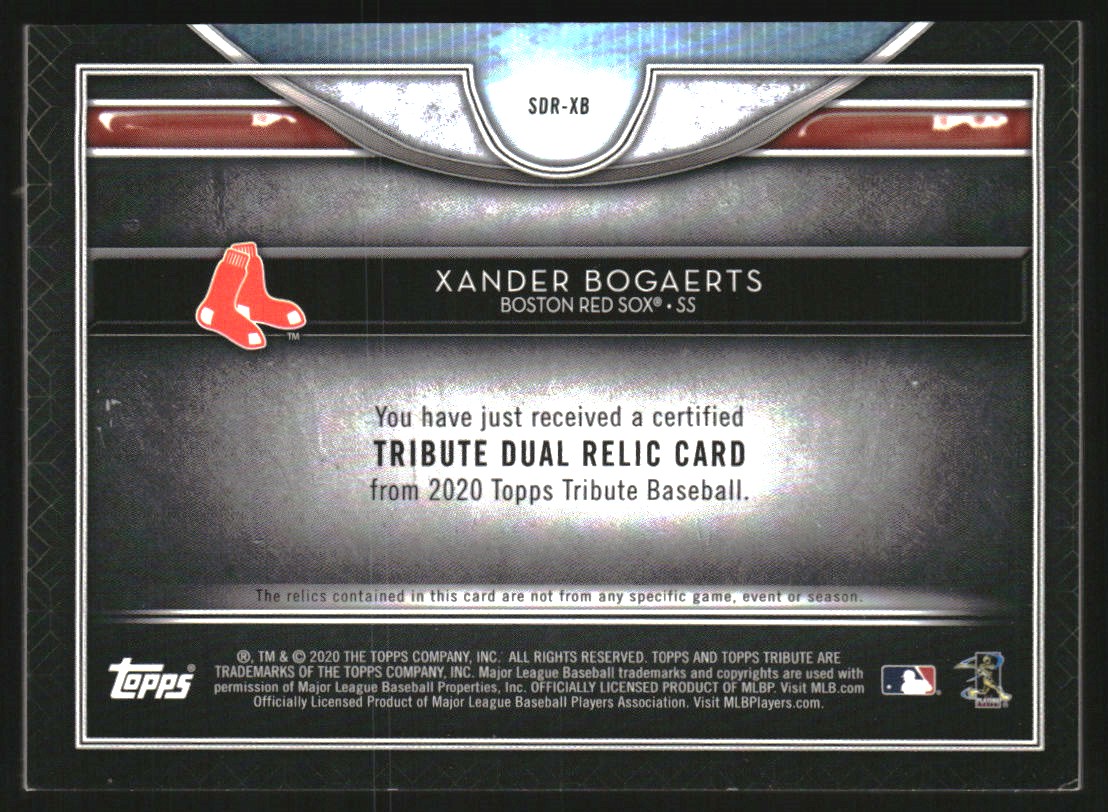 2020 Topps Tribute Dual Relics Green #SDRXB Xander Bogaerts