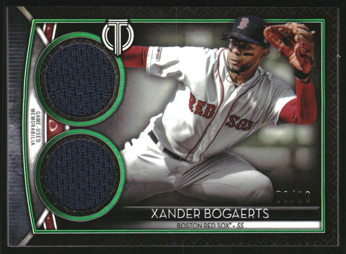 2020 Topps Tribute Dual Relics Green #SDRXB Xander Bogaerts