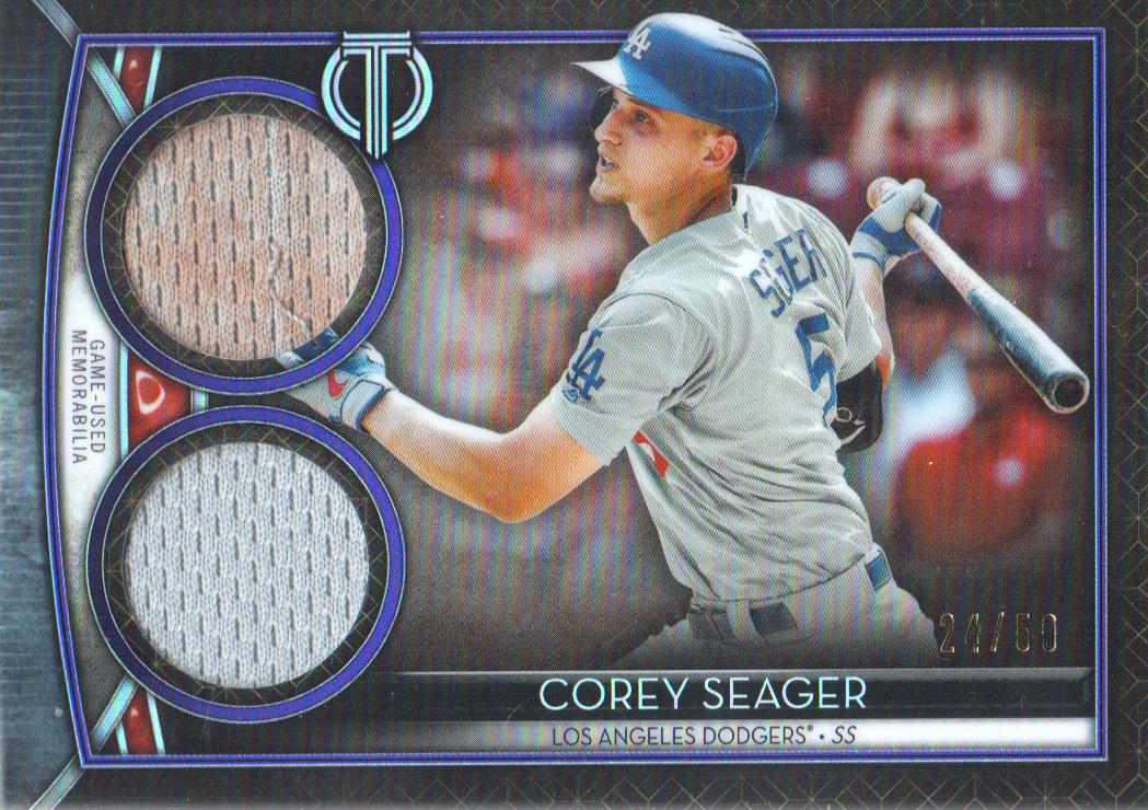 2020 Topps Tribute Dual Relics Purple #SDRCSE Corey Seager