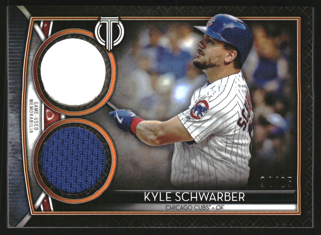 2020 Topps Tribute Dual Relics Orange #SDRKS Kyle Schwarber