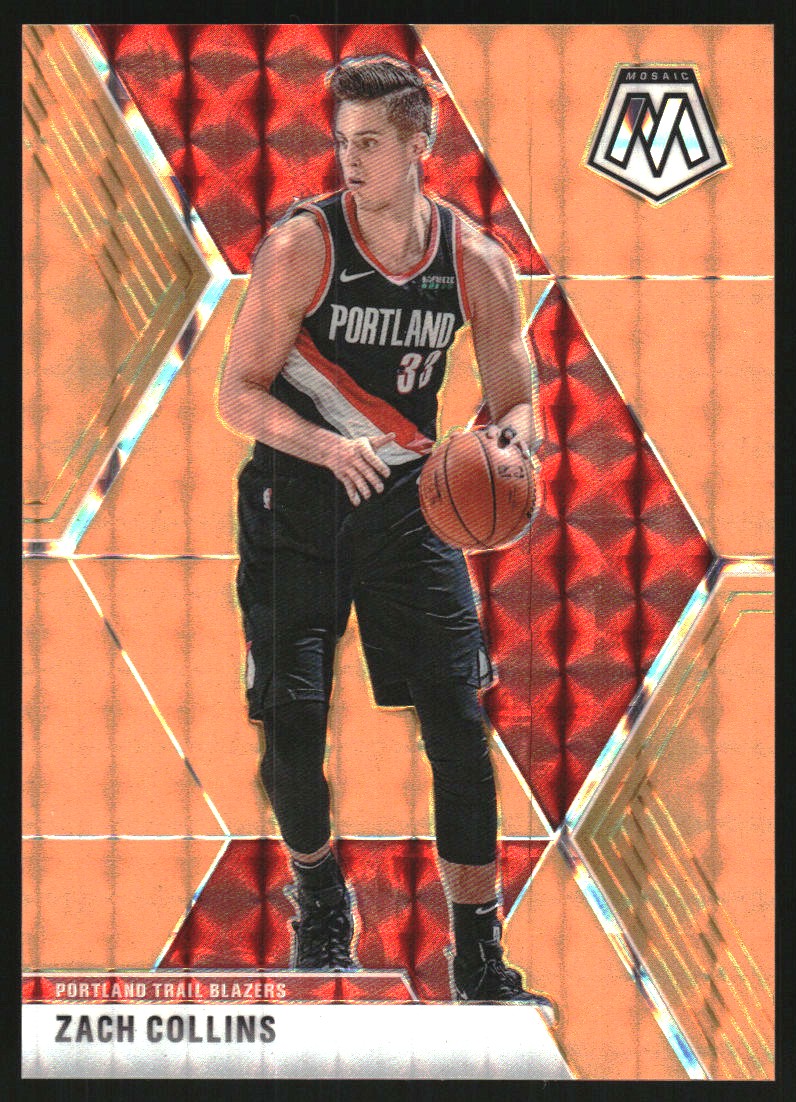 2019-20 Panini Mosaic Mosaic Orange Fluorescent #45 Zach Collins