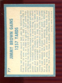 1961 Topps #77 Jim Brown IA back image