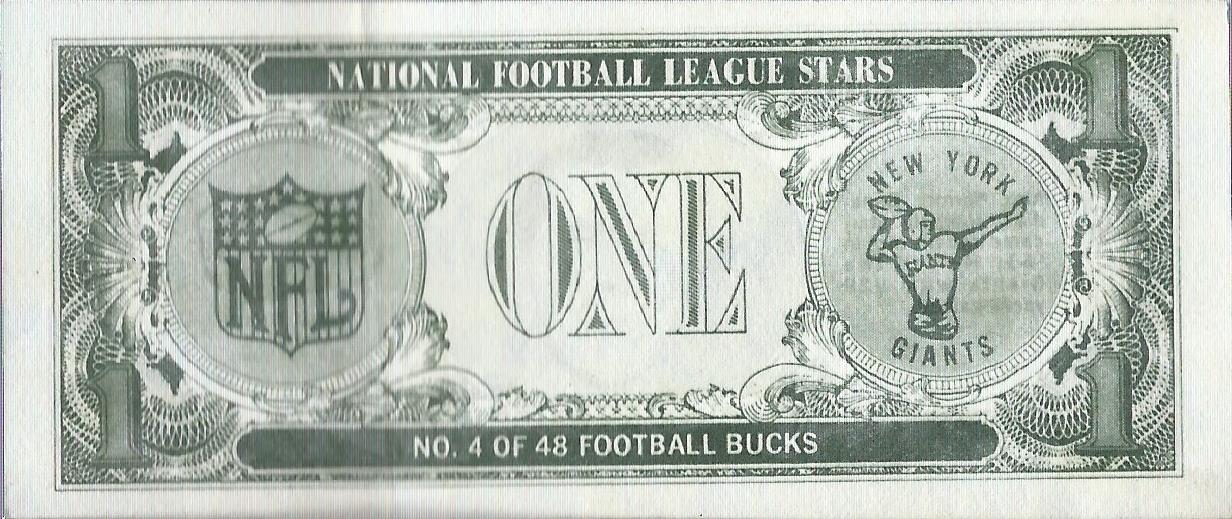 1962 Topps Bucks Inserts #4 Alex Webster back image