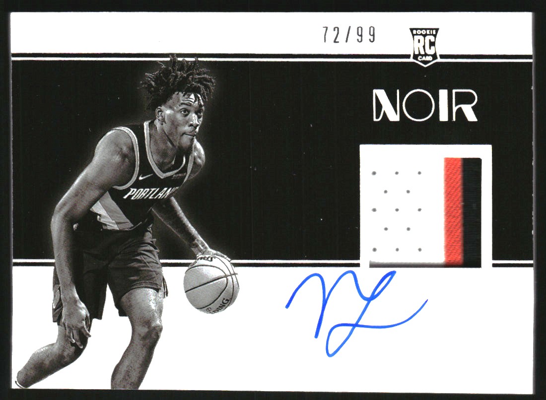 2019-20 Panini Noir #319 Nassir Little AU JSY BW