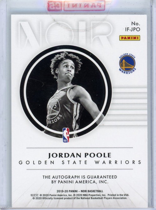 2019-20 Panini Noir In Focus Signatures #22 Jordan Poole - NM-MT