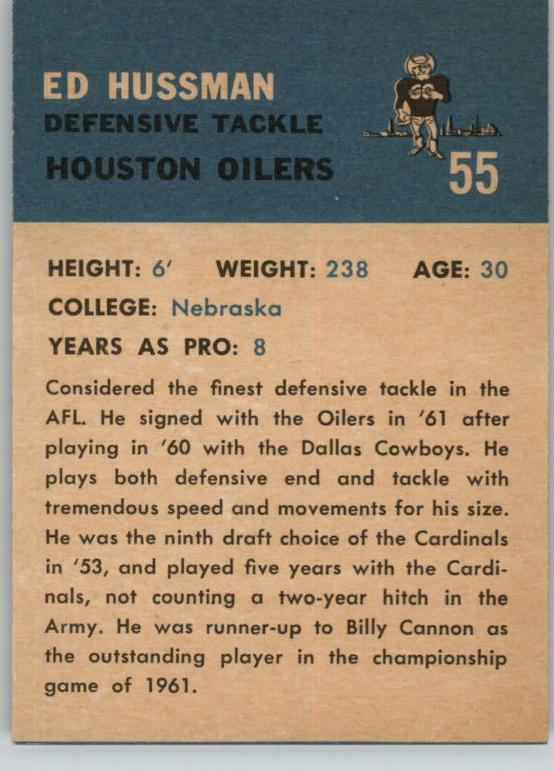 : 1960 Fleer # 113 Don Floyd Houston Oilers (Football