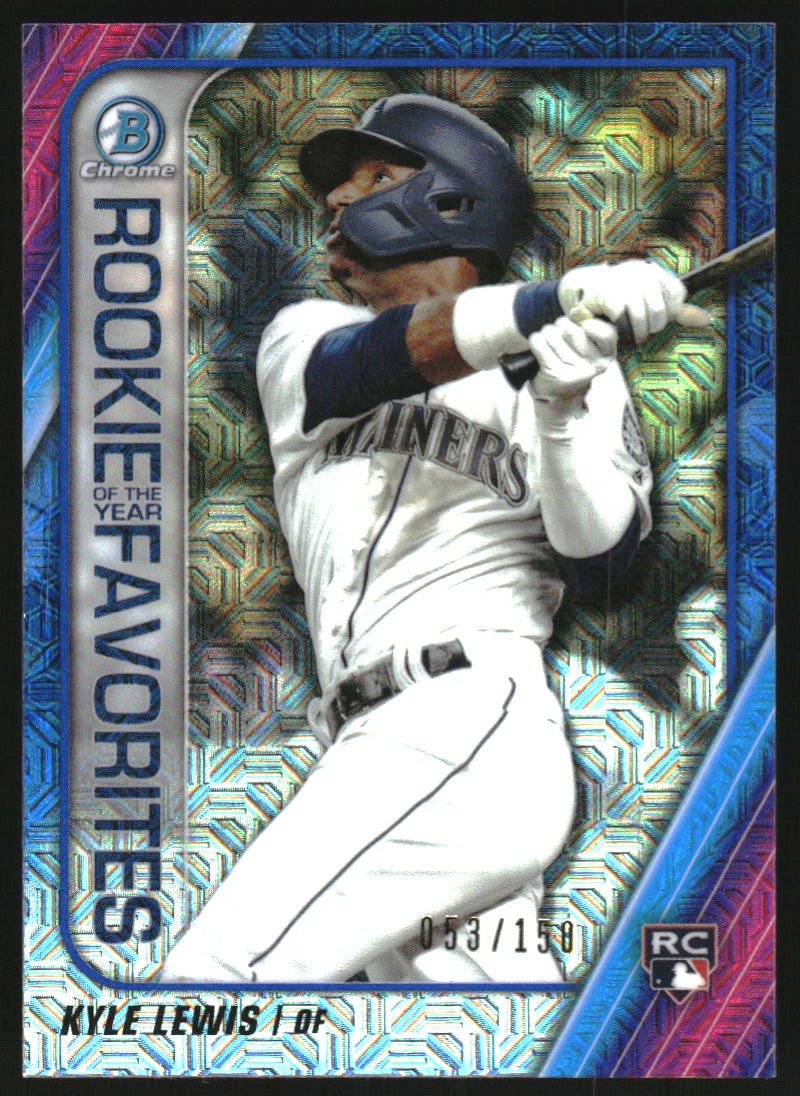 2020 Bowman Chrome Mega Box Rookie of the Year Favorites Blue Refractors #ROYFKL Kyle Lewis