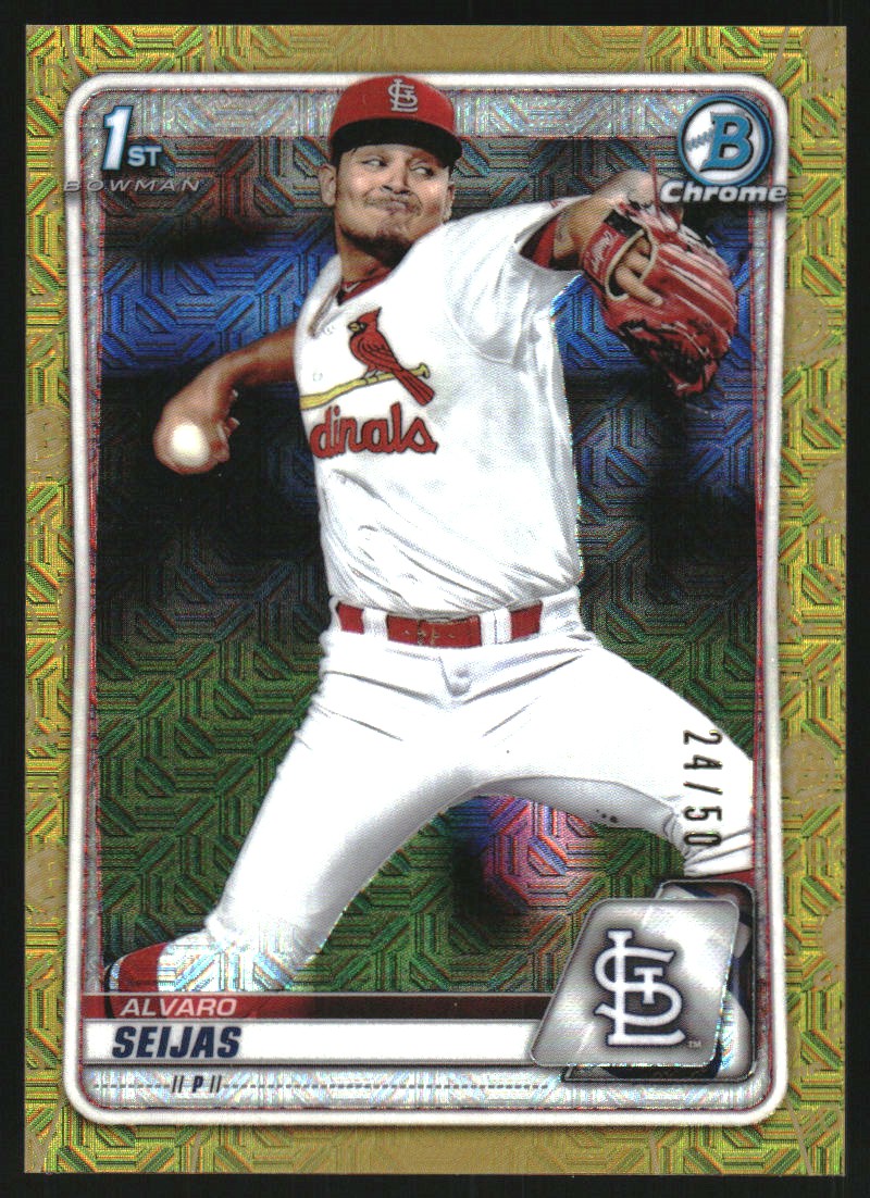 2020 Bowman Chrome Mega Box Prospects Gold Refractors #BCP60 Alvaro Seijas