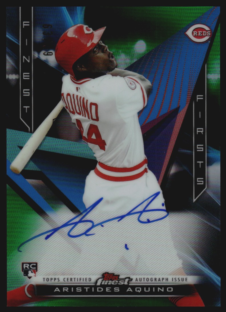 2020 Finest Firsts Autographs Green Refractors #FFAAA Aristides Aquino