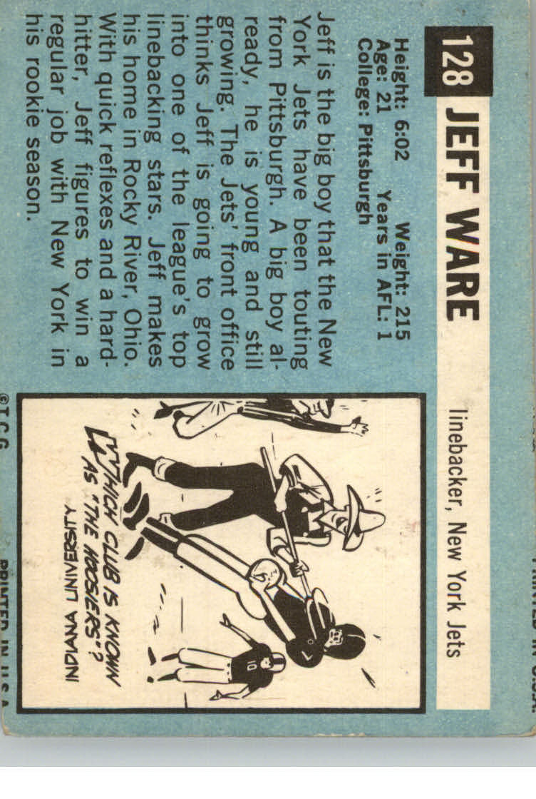1964 Topps #128 Jeff Ware RC back image