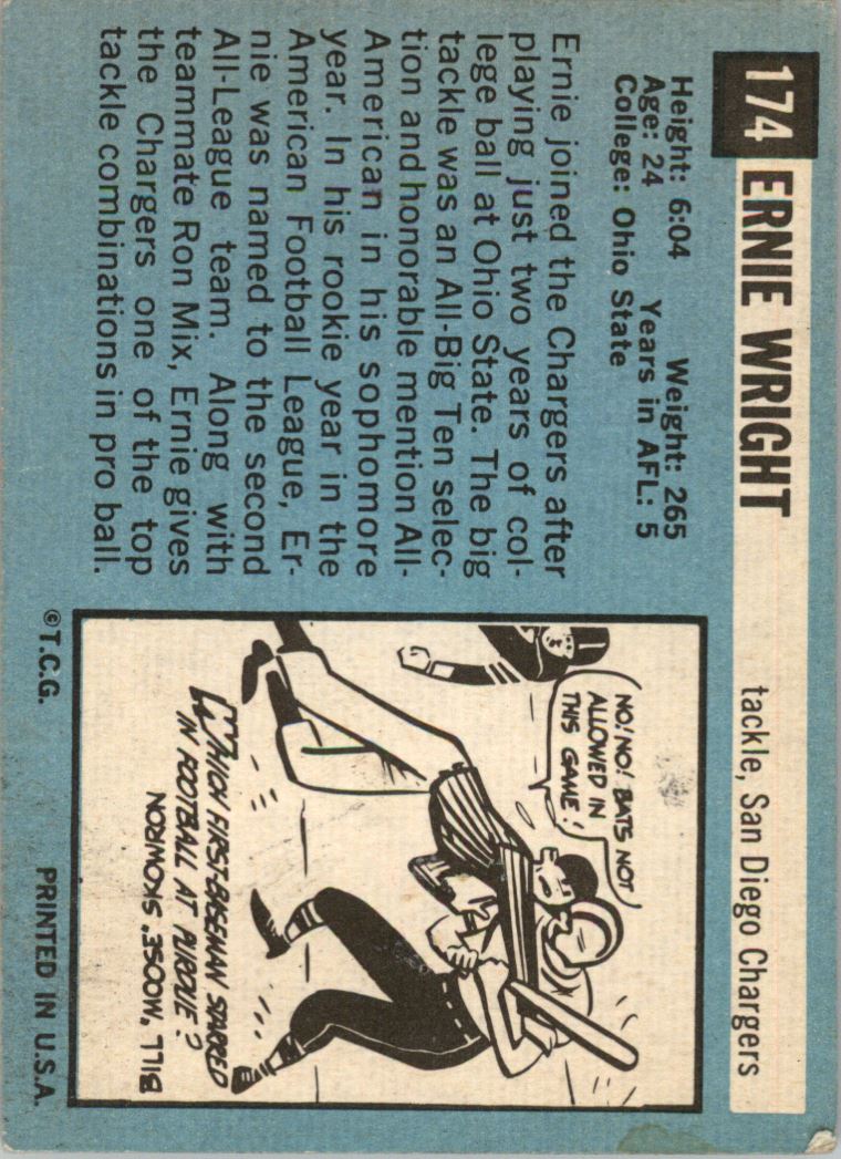 1964 Topps #174 Ernie Wright SP back image