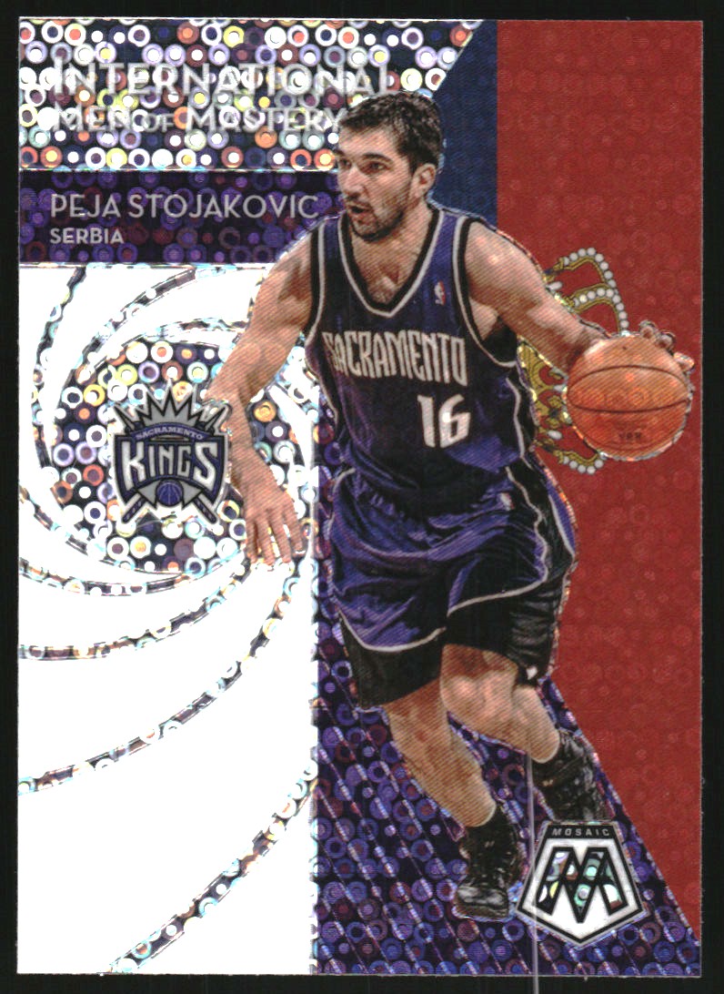 2019-20 Panini Mosaic International Men of Mastery Fast Break Silver #2 Peja Stojakovic