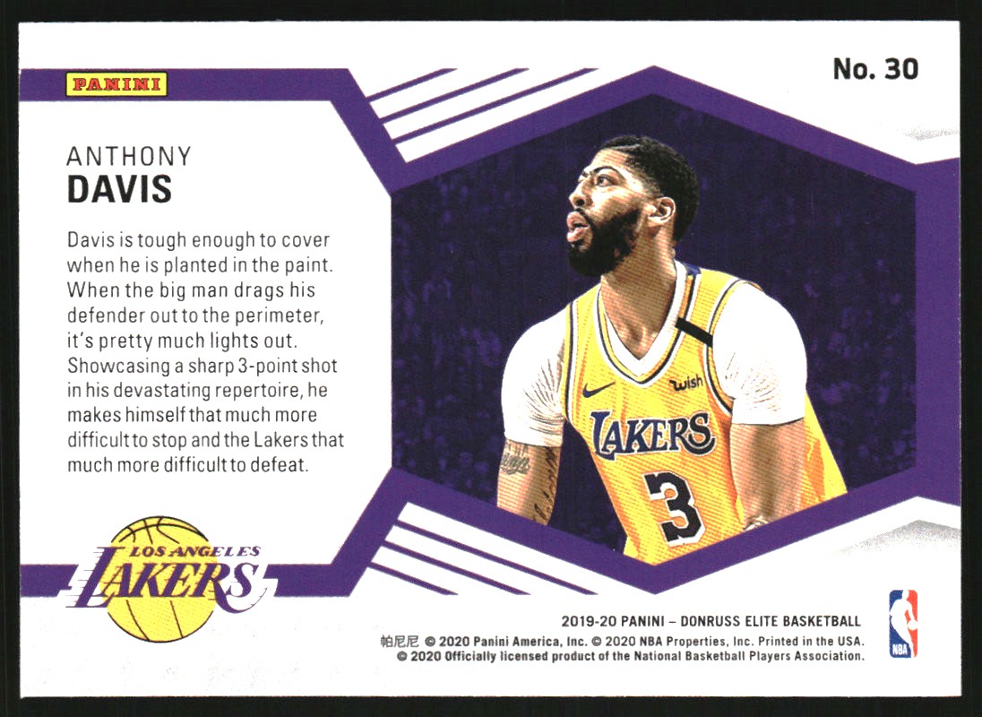 2019-20 Elite Spellbound #30 Anthony Davis back image