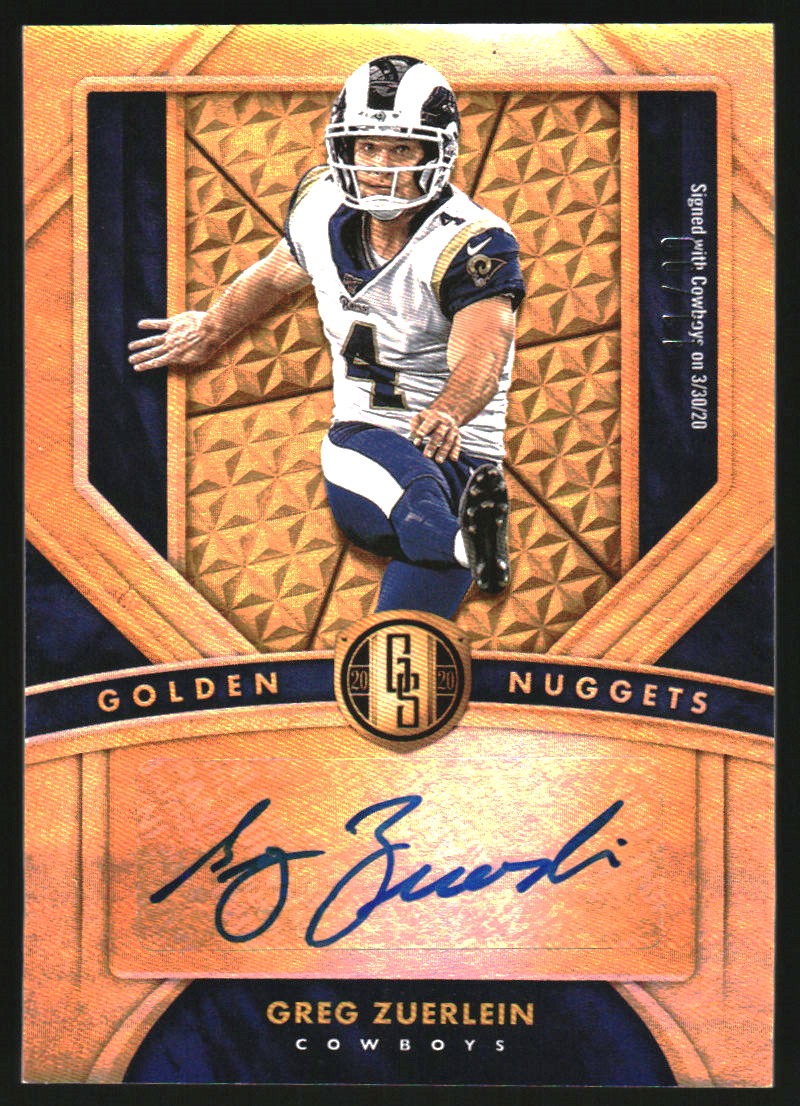 2020 Panini Gold Standard Golden Nuggets Autographs #14 Greg Zuerlein/99