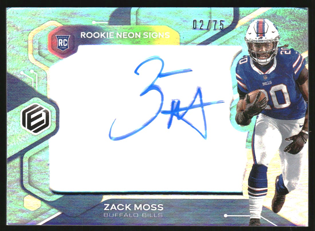 2020 Panini Elements Rookie Neon Signs Blue #29 Zack Moss/75