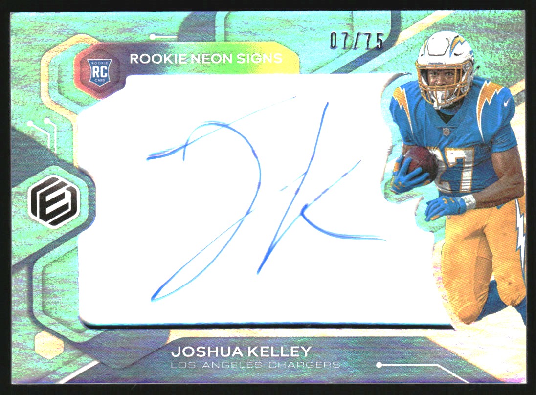2020 Panini Elements Rookie Neon Signs Blue #37 Joshua Kelley/75