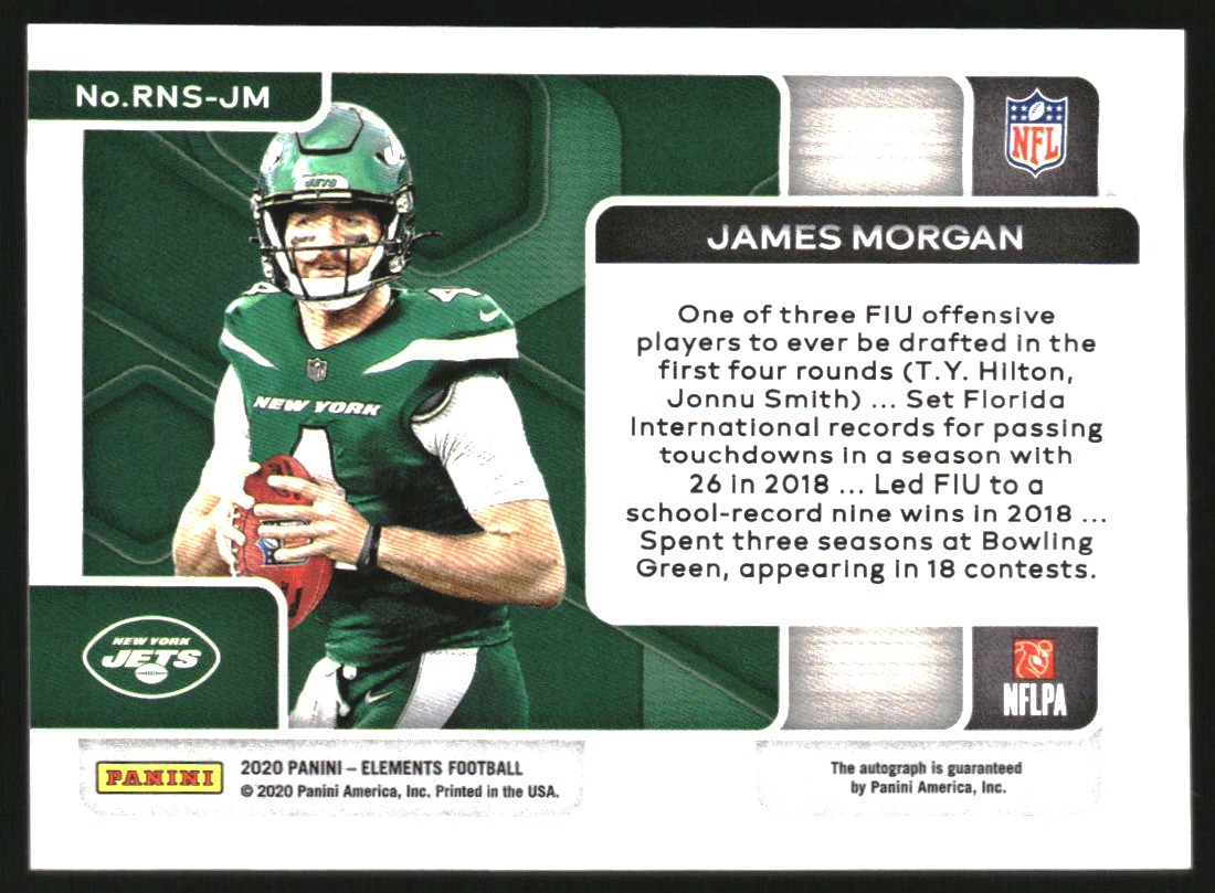 2020 Panini Elements Rookie Neon Signs Blue #41 James Morgan/75