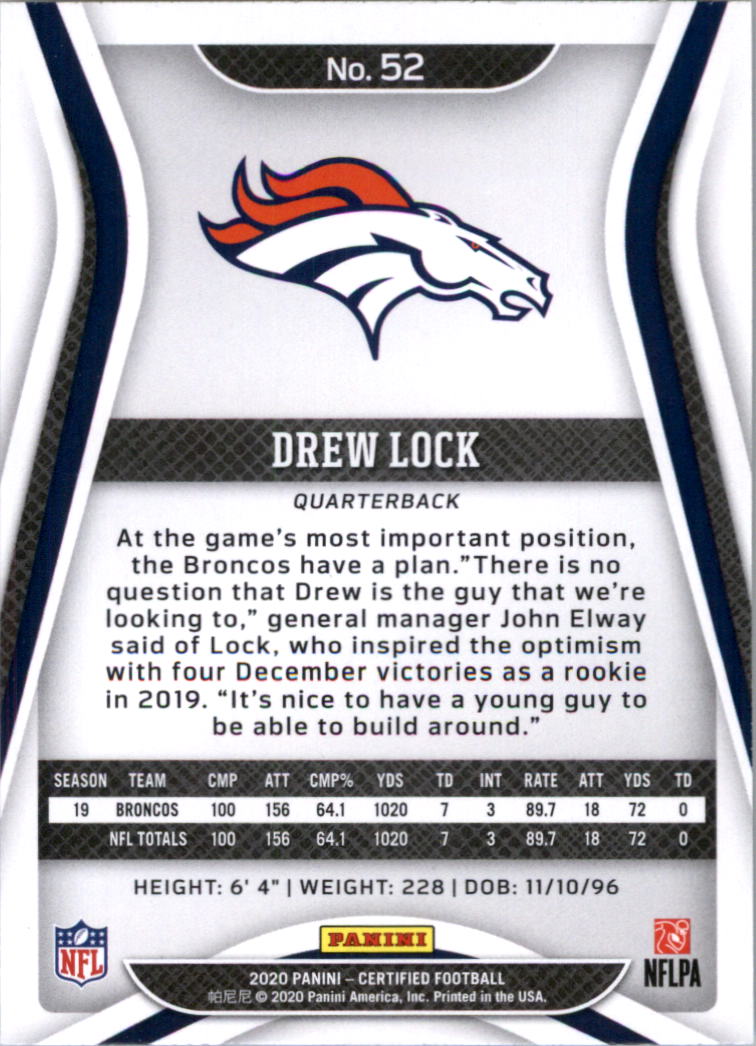 2020 Certified Football Card Pick (Base)