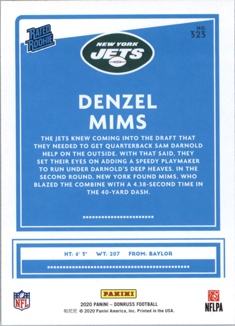 2020 Donruss Football Card Pick (Base) 210-350 - Picture 213 of 265
