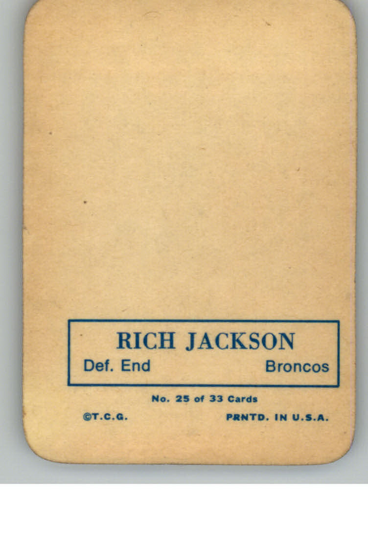 1970 Topps Glossy Inserts #25 Rich Jackson back image