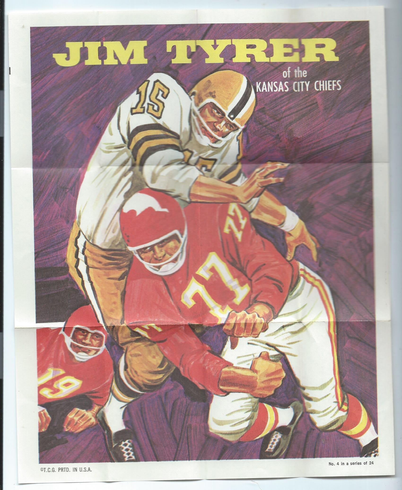 1970 Topps Posters Inserts #4 Jim Tyrer