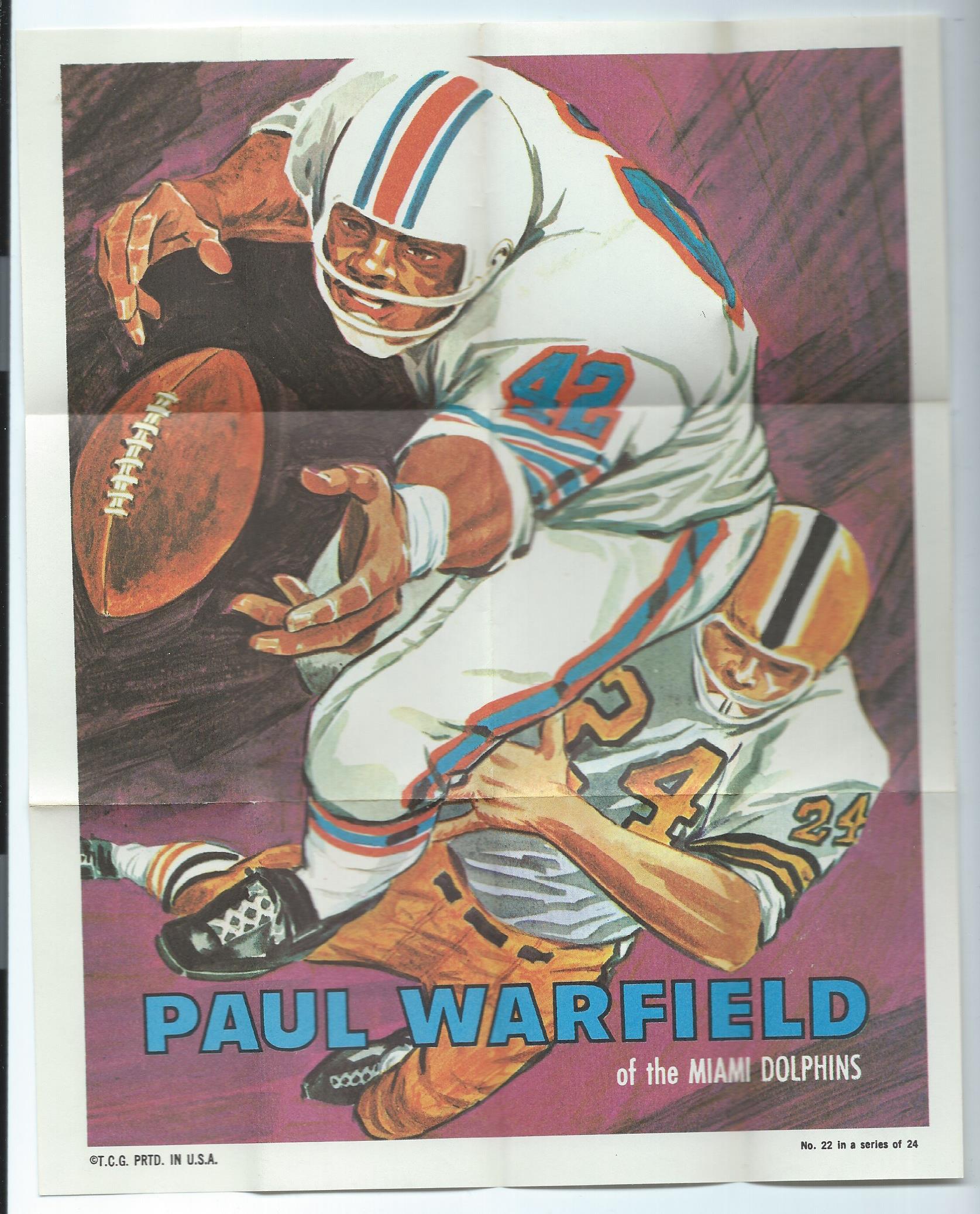 1970 Topps Posters Inserts #22 Paul Warfield