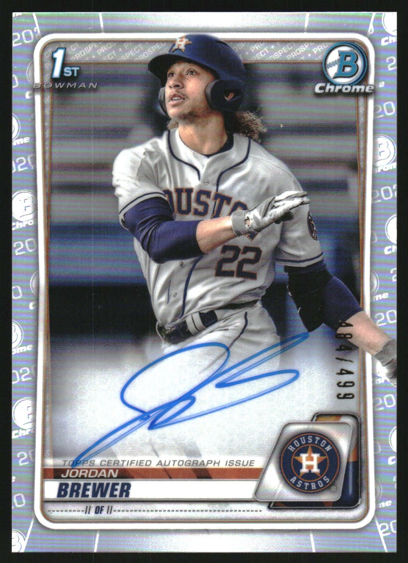 2020 Bowman Chrome Prospect Autographs Refractors #CPAJBR Jordan Brewer