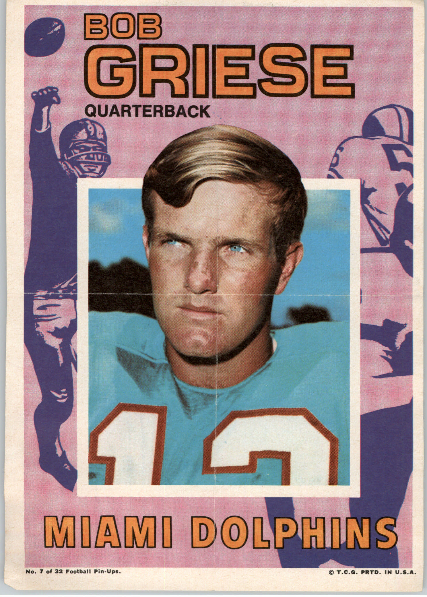 1971 Topps Posters Inserts #7 Bob Griese