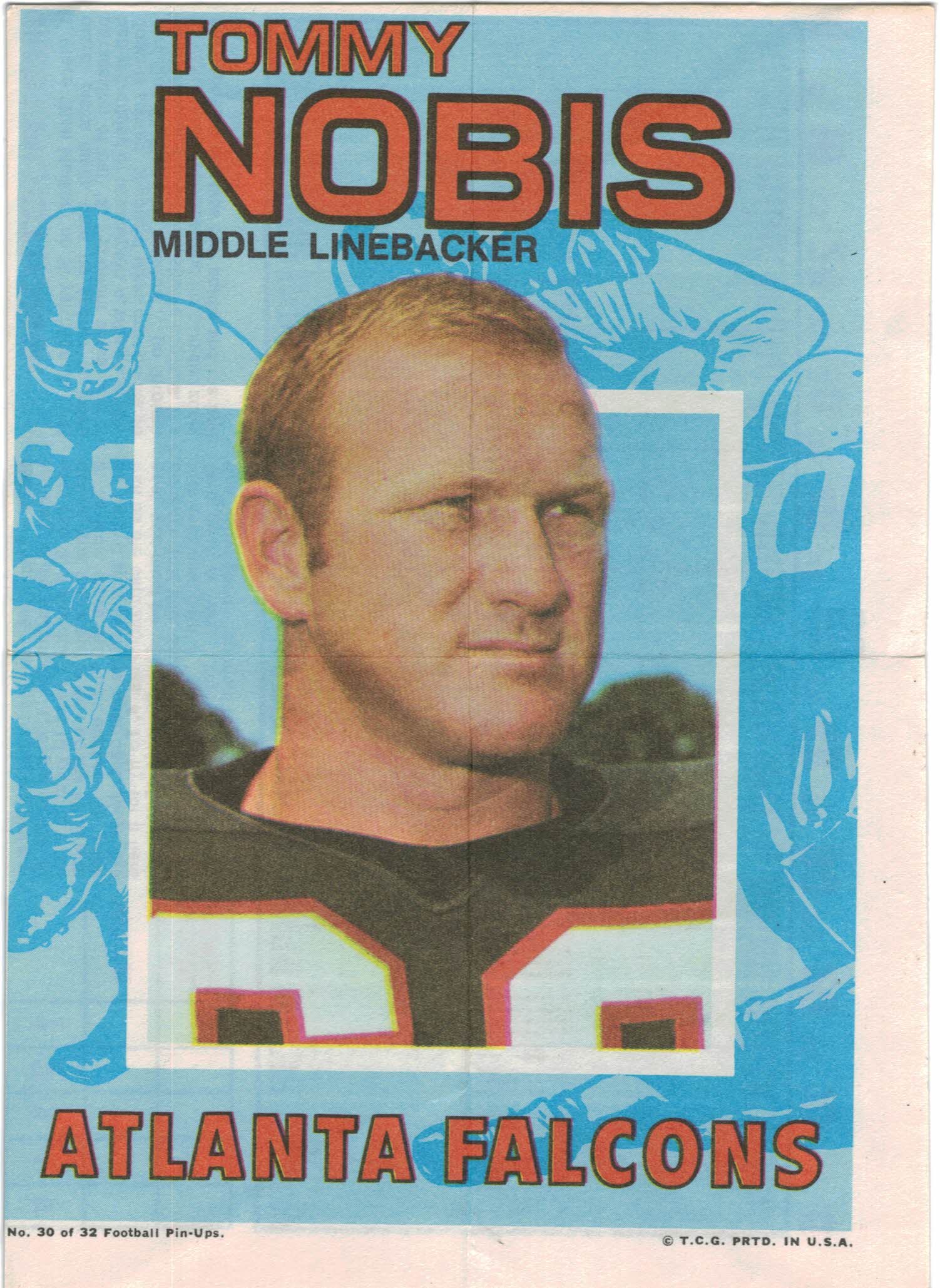 1971 Topps Posters Inserts #30 Tommy Nobis