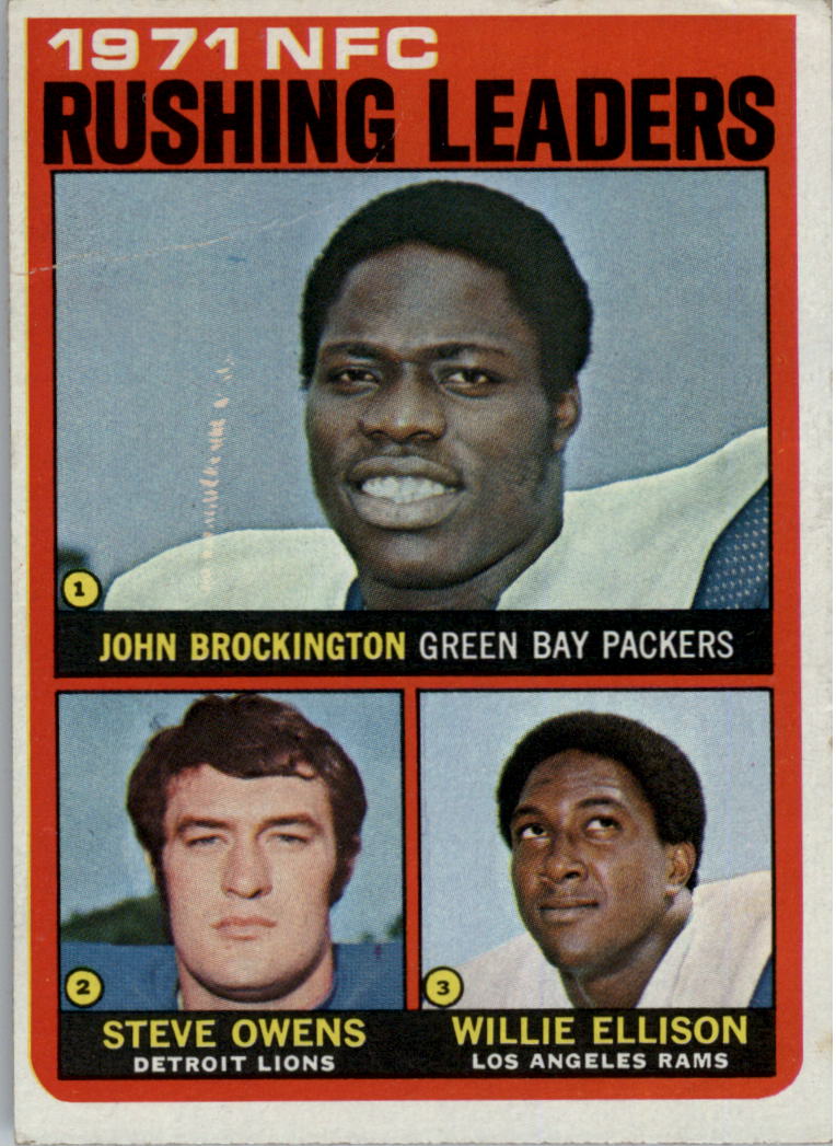 1972 Topps #2 NFC Rushing Leaders/John Brockington/Steve Owens/Willie Ellison