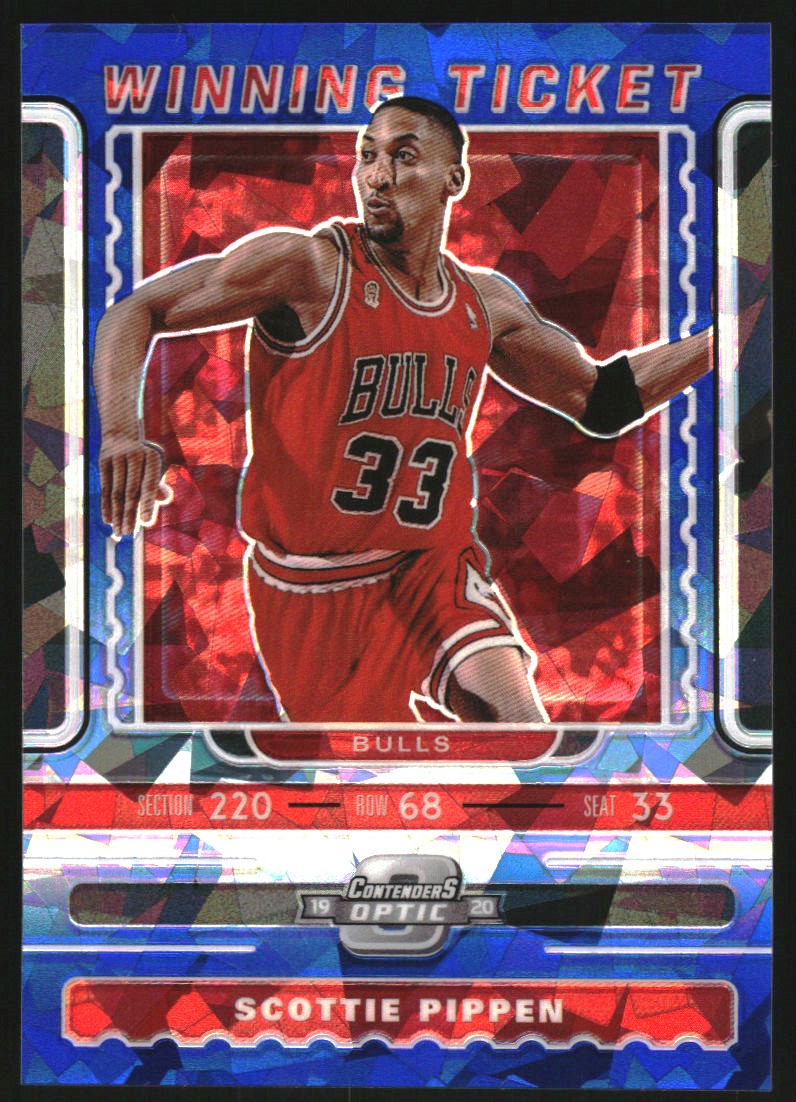 2019-20 Panini Contenders Optic Winning Tickets Blue Cracked Ice #4 Scottie Pippen