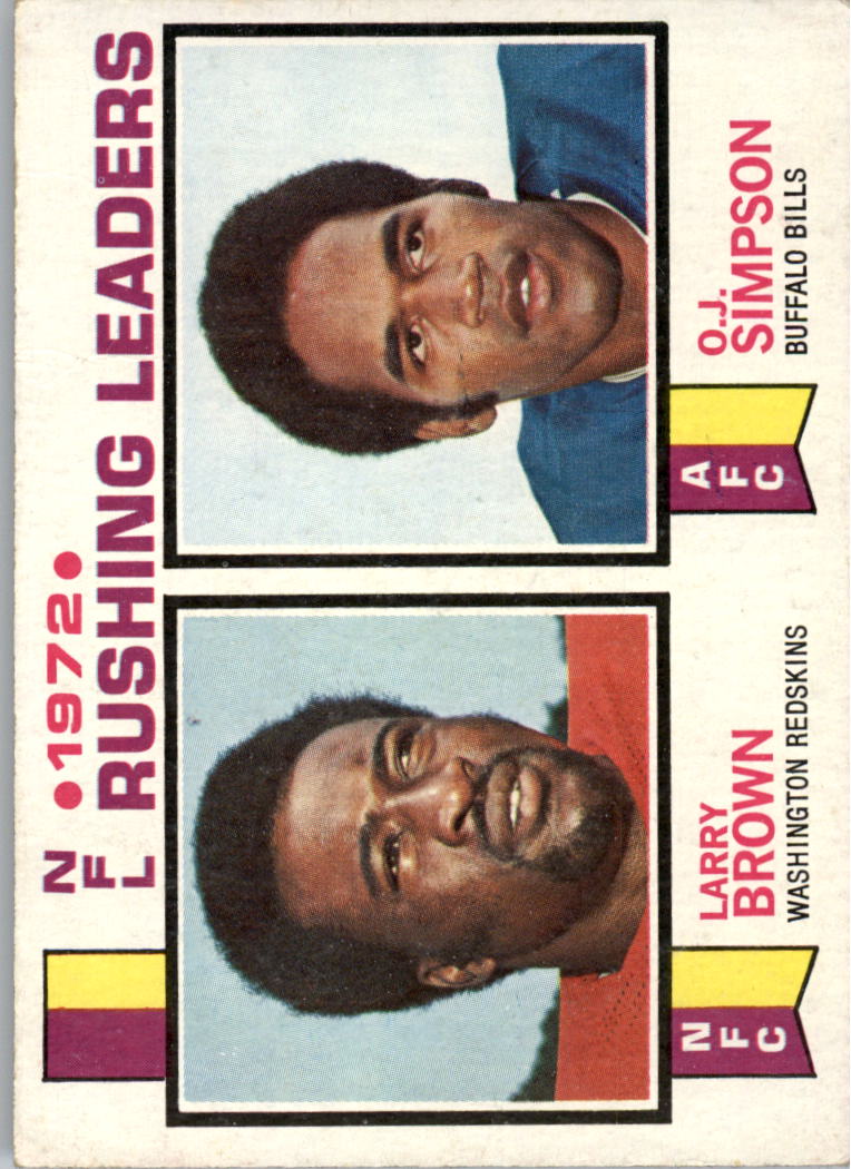 1973 Topps #1 Rushing Leaders/Larry Brown/O.J. Simpson