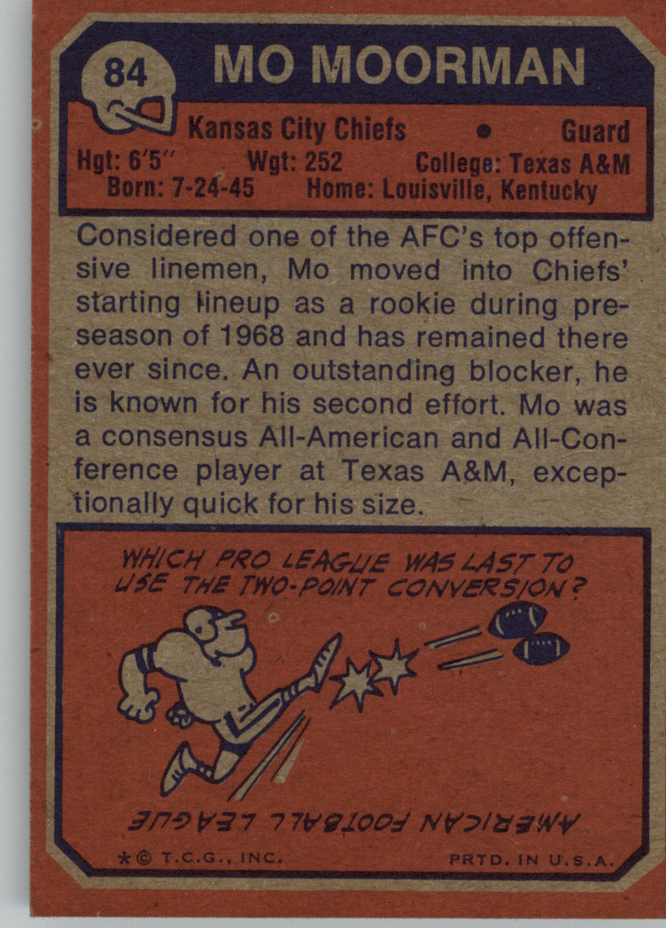 1973 Topps #84 Mo Moorman RC back image