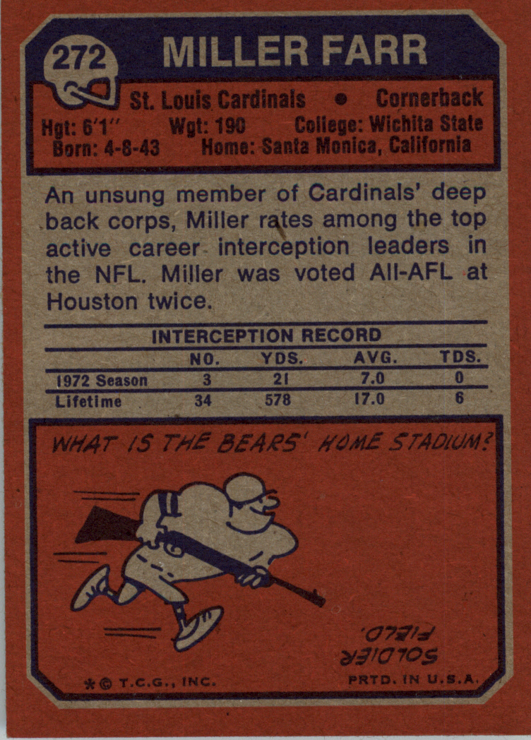 : Football NFL 1969 Topps #50 Miller Farr NM+ Oilers