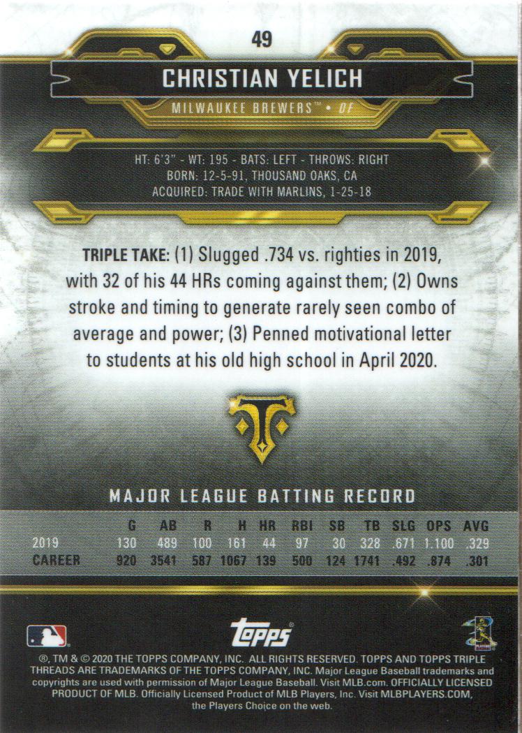 2020 Topps Triple Threads Baseball Citrine Parallel: Pick from List - Picture 11 of 11