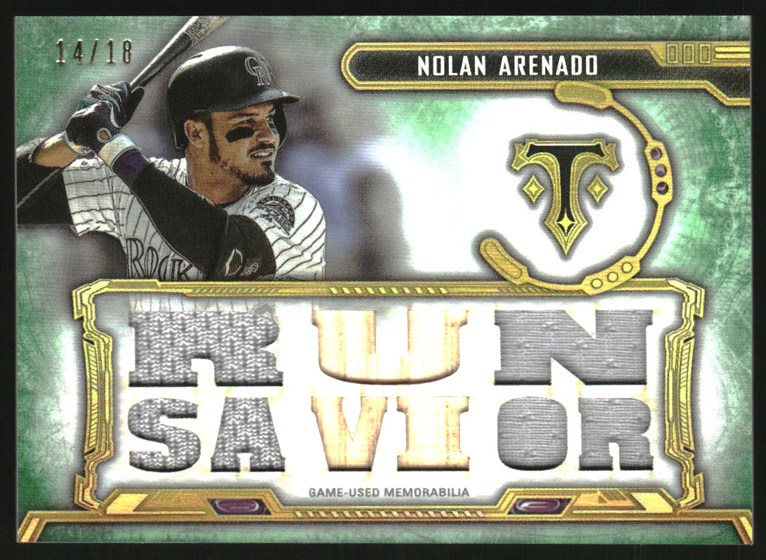 2020 Topps Triple Threads Relics Emerald #TTRNA2 Nolan Arenado Jersey /18