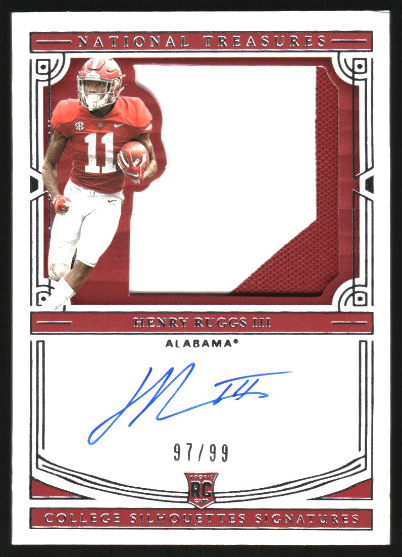 2020 Panini National Treasures Collegiate #108 Henry Ruggs III JSY AU/99