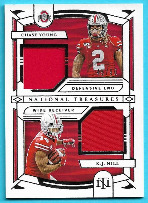 2020 Panini National Treasures Collegiate Combo Team Materials #2 K.J. Hill/Chase Young